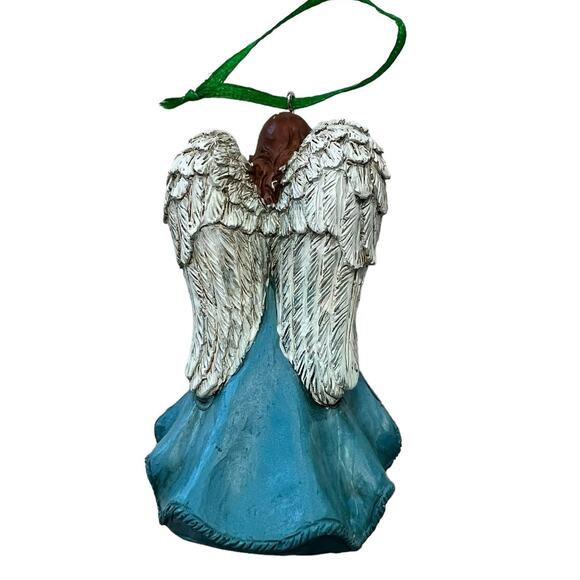 Alaska Angel Christmas Ornament Forget Me Not Blue Resin Holiday Festive - Picture 2 of 14